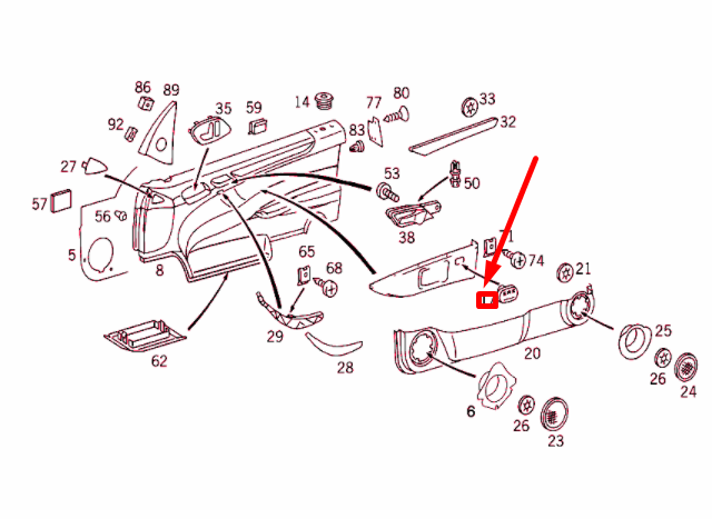 NEW MERCEDES-BENZ CLK C208 FRONT DOOR PANEL TRIM COVER A21072710887D66 ORIGINAL