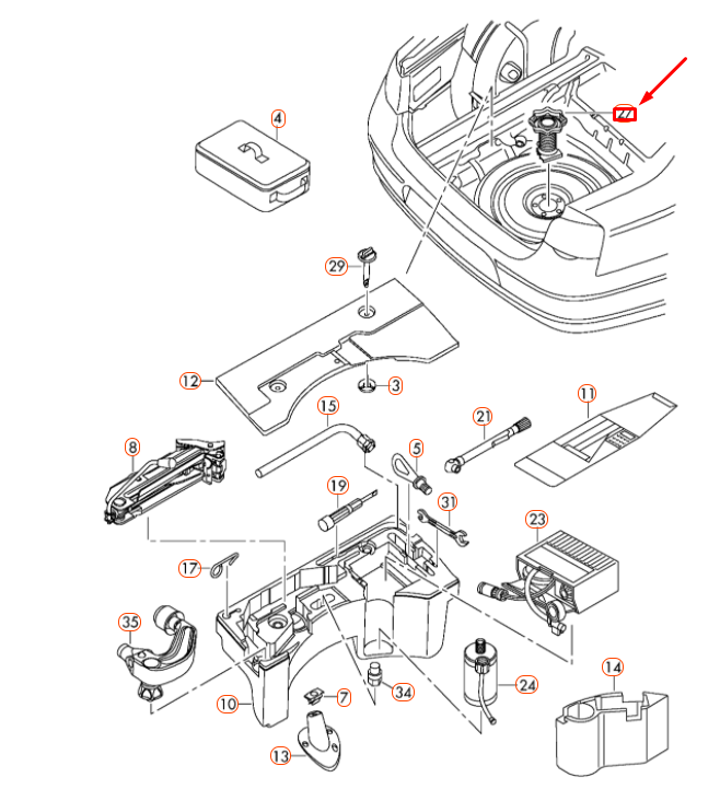 NEW VOLKSWAGEN CC SPARE WHEEL MOUNTING BOLT 3C0803899 ORIGINAL