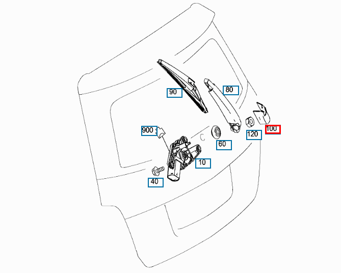 NEW MB GLK X204 REAR TRUNK BOOT LID WIPER ARM COVER CAP A000998292164 ORIGINAL
