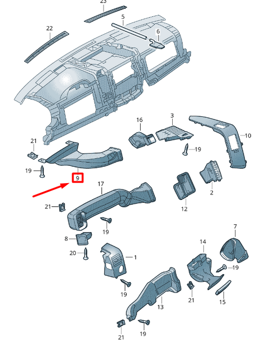 NEW VOLKSWAGEN CRAFTER 2F MK1 RIGHT AIR GUIDE CHANNEL 2E0857076 ORIGINAL