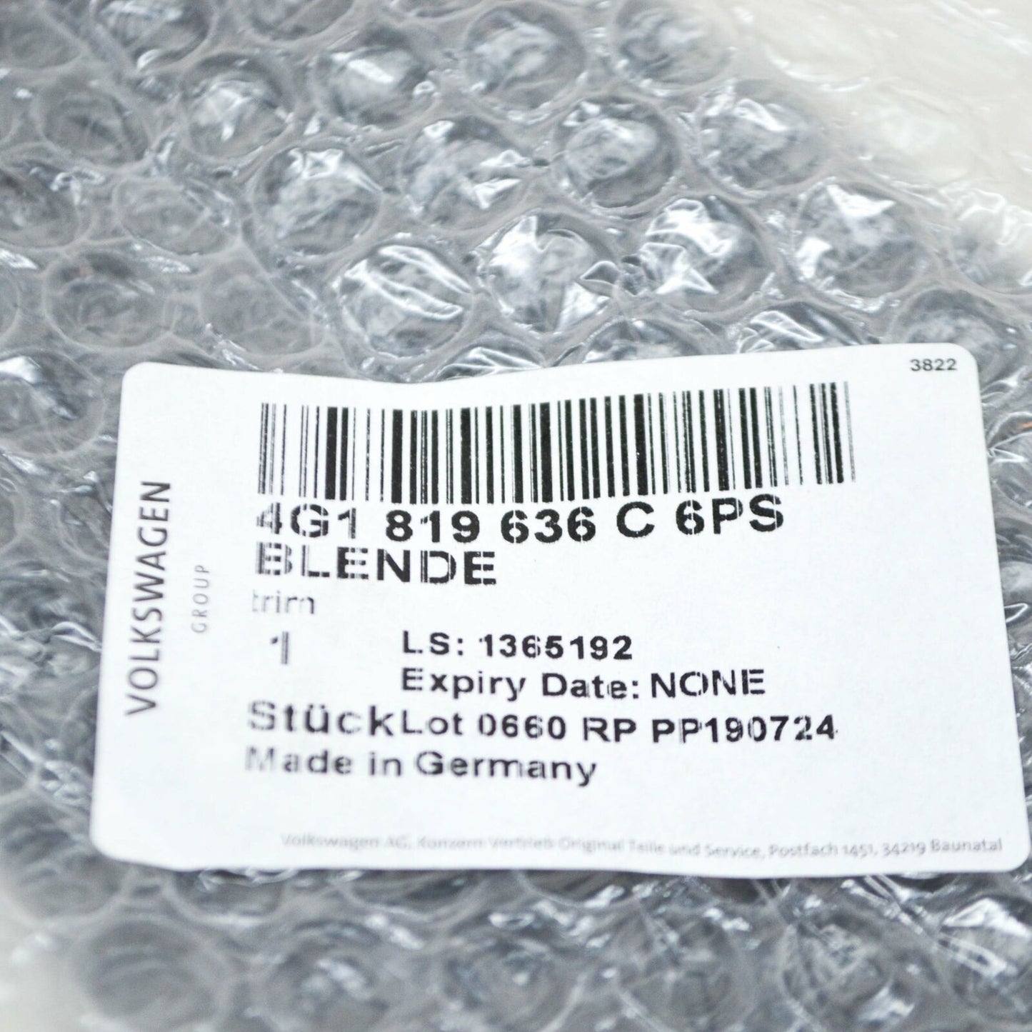 NEW AUDI A6 C7 FRONT CENTER WINDSHIELD DEFROSTER TRIM LHD 4G1819636C6PS ORIGINAL