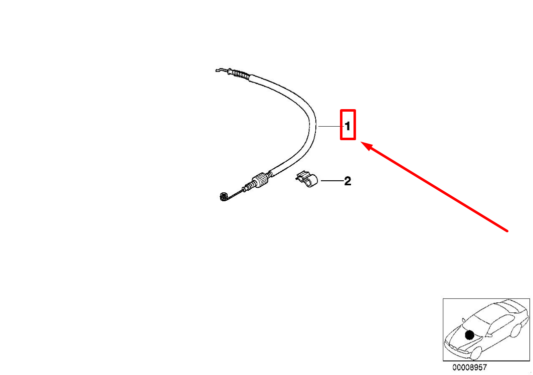 new bmw 3 compact e36 leg room bowden cable 8397723 64118397723 original