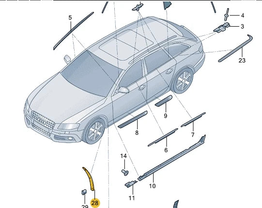 NEW AUDI A4 8K B8 RIGHT STONE CHIP GUARD 8K0853824C ORIGINAL