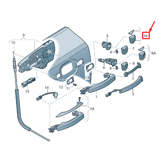 new audi a6 avant c7 front left door handle cover cap rhd 4h0837879bgru original
