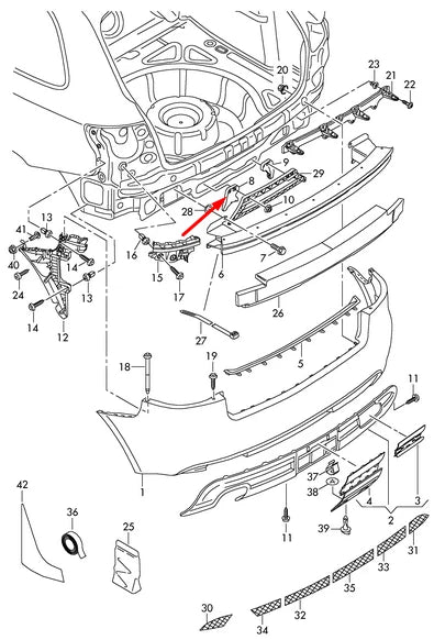 NEW AUDI A3 8P REAR BUMPER LEFT BRACKET 8P3807329A 2008 ORIGINAL