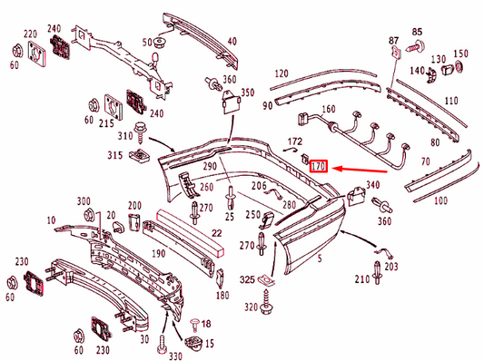 new mercedes-benz s w220 rear bumper tow eye cover a22088504239999 original