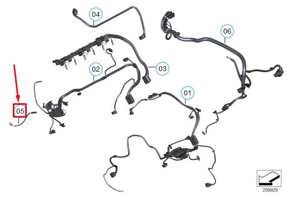 NEW BMW 5 F07 WIRING HARNESS ENGINE ADAPTER SENSOR SYSTEM 2 12517592529 ORIGINAL