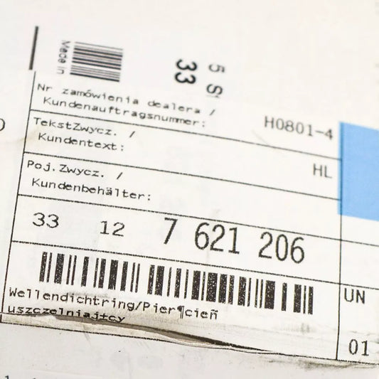 NEW BMW 1 F21 REAR AXLE SHAFT SEAL  33127621206 7621206 ORIGINAL