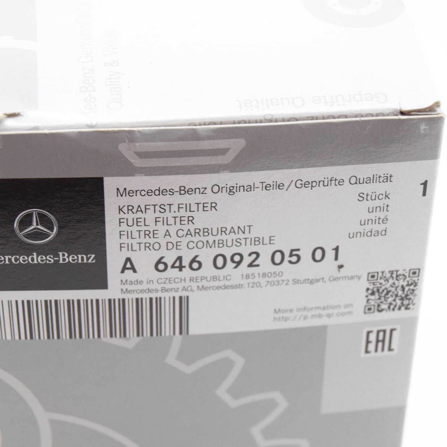 NEW MERCEDES-BENZ OM646 DIESEL ENGINE FUEL FILTER A6460920501 ORIGINAL