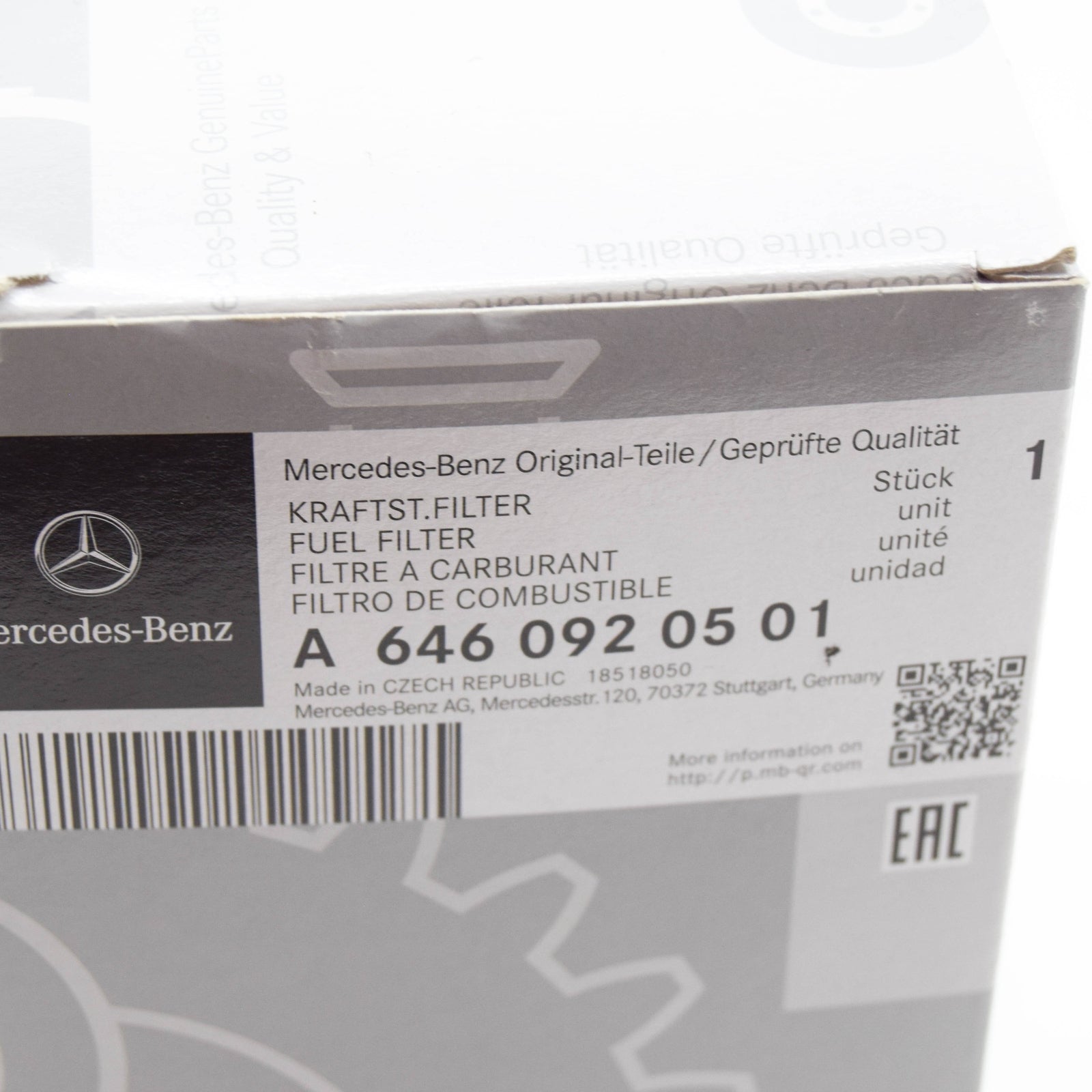 NEW MERCEDES-BENZ OM646 DIESEL ENGINE FUEL FILTER A6460920501 ORIGINAL