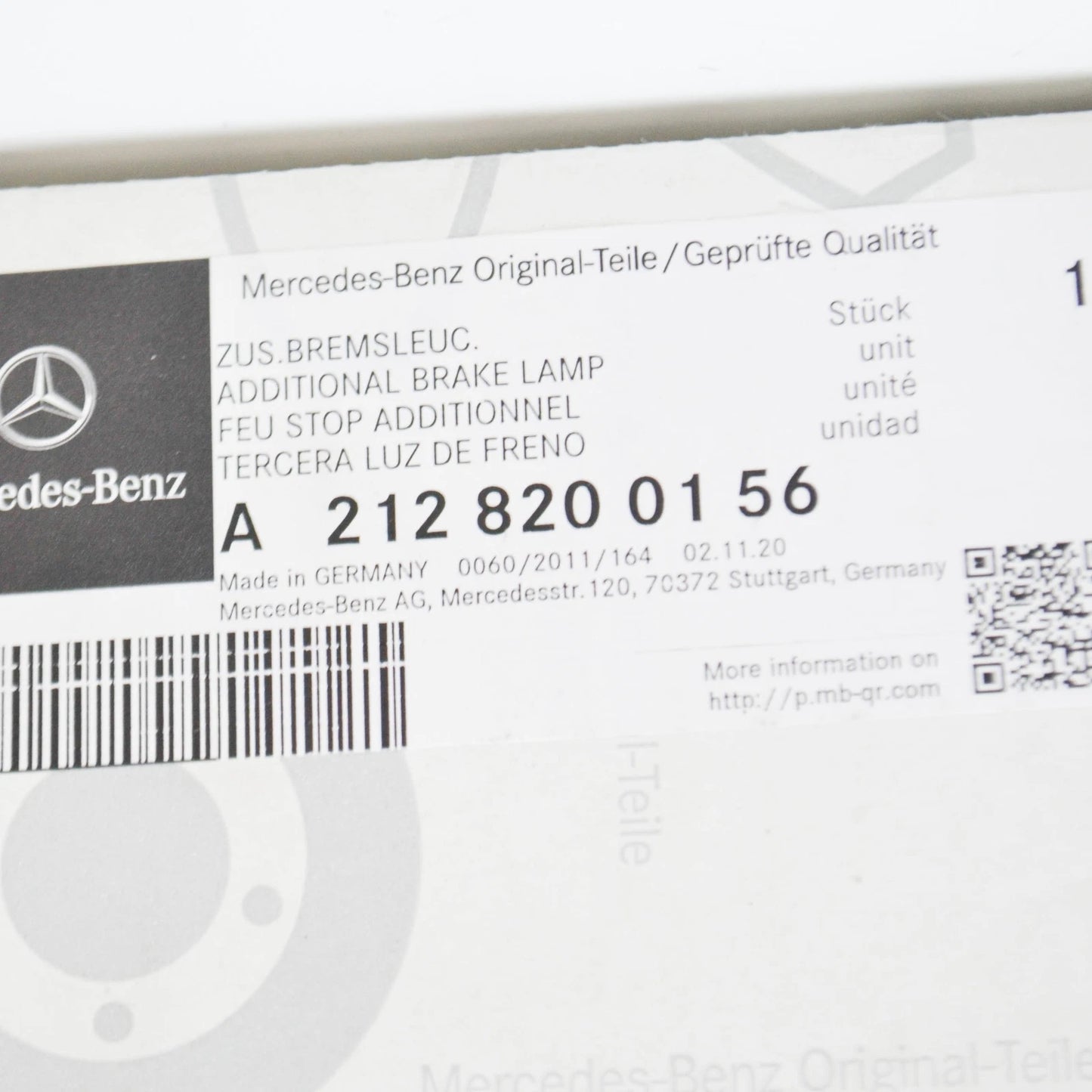 NEW MERCEDES W212 S212 ESTATE 3RD BRAKE LIGHT A2128200156 ORIGINAL
