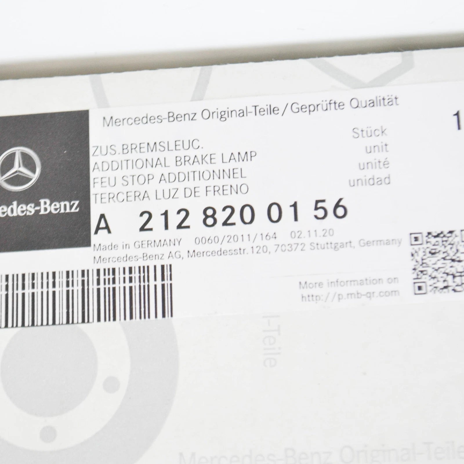 NEW MERCEDES W212 S212 ESTATE 3RD BRAKE LIGHT A2128200156 ORIGINAL