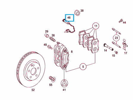 NEW MERCEDES-BENZ C W205 FRONT BRAKE PAD WEAR SENSOR A1695401617 ORIGINAL