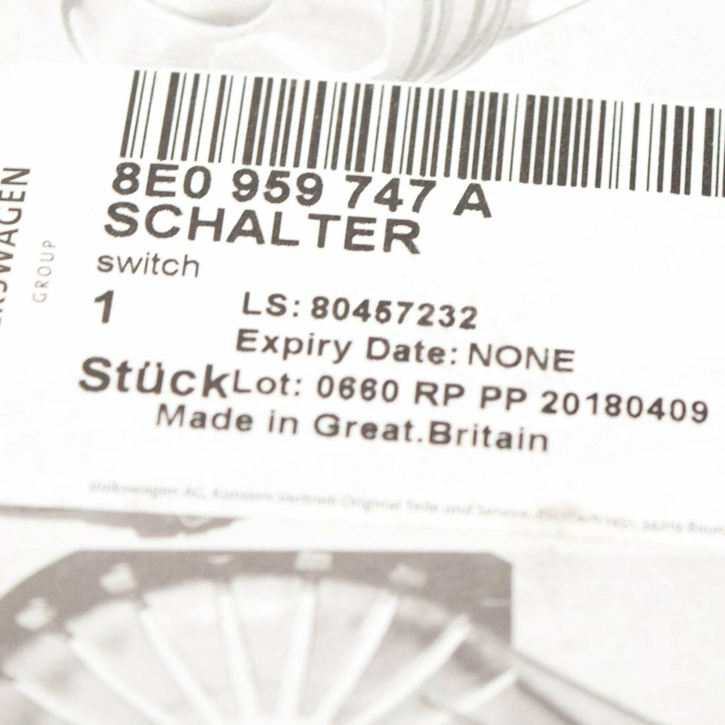 NEW AUDI A4 8E B7 FRONT LEFT POWER SEAT ADJUSTMENT SWITCH 8E0959747A