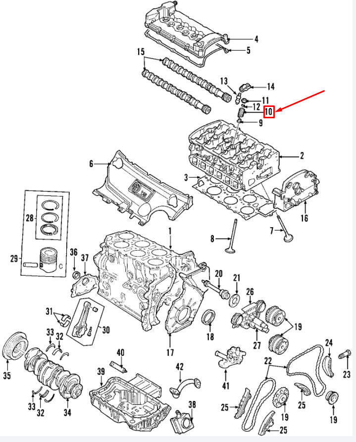 new audi a3 sportback 8p engine valve spring 022109623h original
