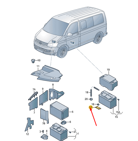 NEW VW TRANSPORTER VI T6 CLAMPING STRIP CLAMPING STRIP 7H0881567A ORIGINAL
