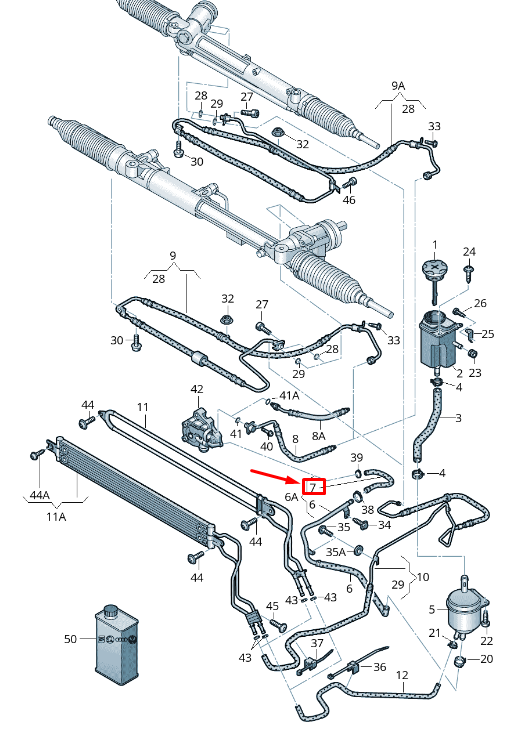 new audi a8 4h lower power steering intake hose 4h0422887ak original