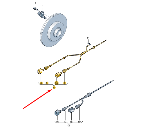 NEW VW TRANSPORTER T6 FRONT LEFT SPEED SENSOR WIRING HARNESS 7E0927903F ORIGINAL
