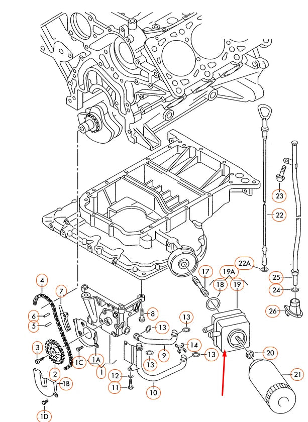 NEW AUDI A4 B5 OIL COOLER 078117021A ORIGINAL
