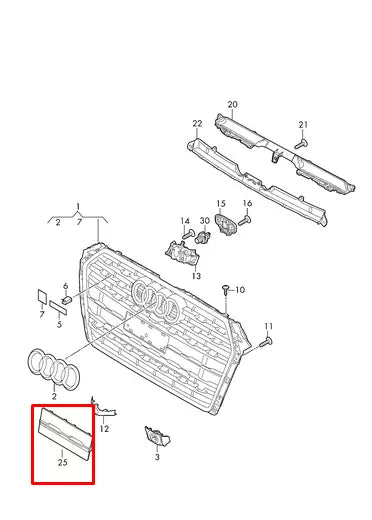NEW AUDI A5 8T3 FRONT BUMPER LICENSE PLATE BRACKET 8W6807287B RP5