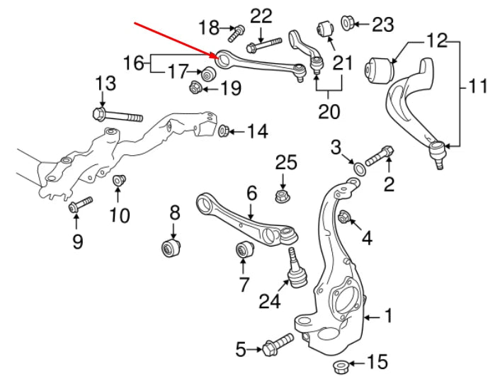 NEW AUDI A7 4G FRONT LEFT UPPER CONTROL ARM 8K0407509R ORIGINAL