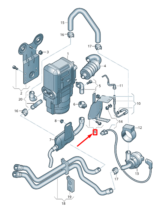 NEW VOLKSWAGEN T-ROC A11 AUXILIARY HEATER BRACKET 5Q0898595 ORIGINAL