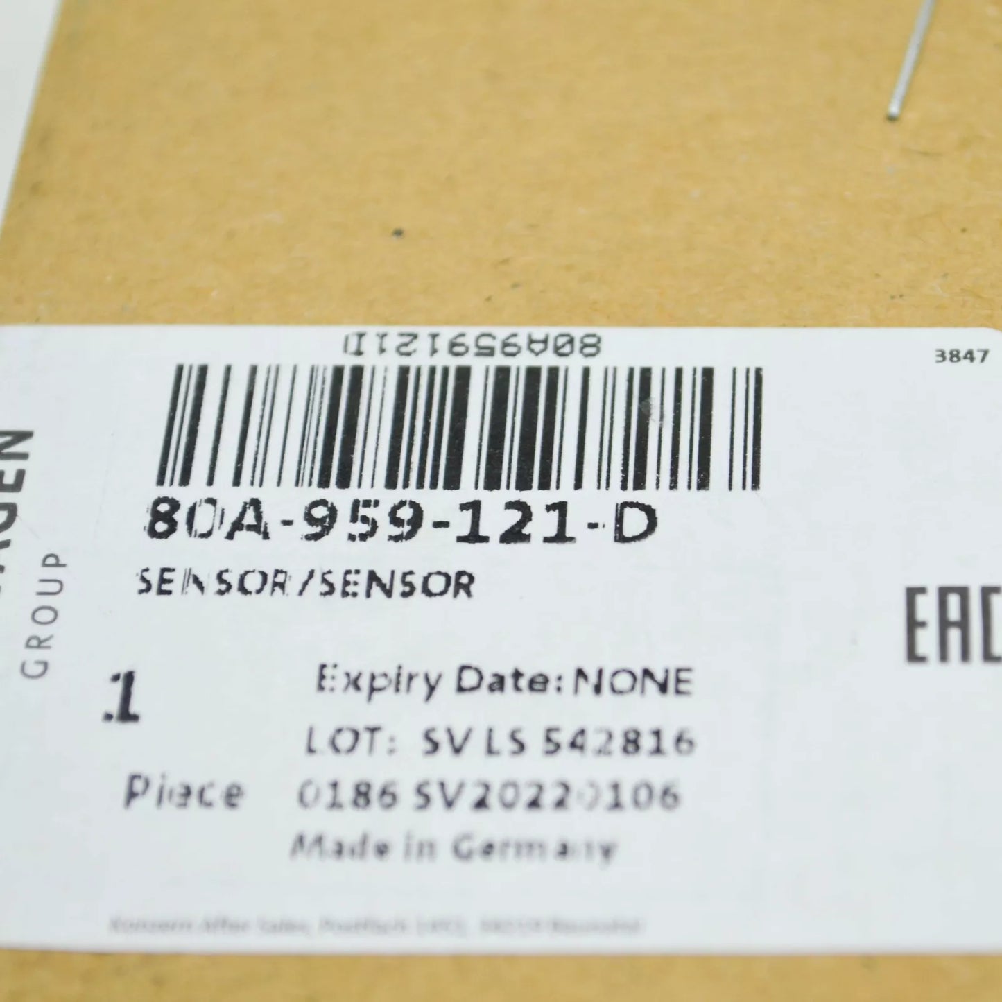 NEW AUDI Q5 FY FRONT PEDESTRIAN IMPACT CRASH SENSOR 80A959121D ORIGINAL