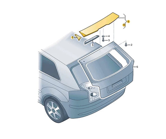 NEW AUDI RS3 SPORTBACK 8P REAR LID UPPER SPOILER 8P4827933BGRU ORIGINAL