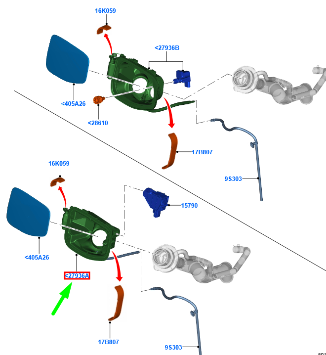 new ford ranger t6 mk1 fuel tank filler pipe housing 1937452 original