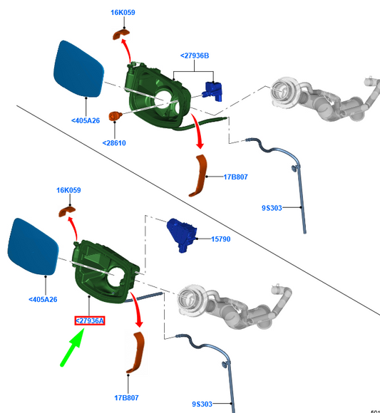 new ford ranger t6 mk1 fuel tank filler pipe housing 1937452 original