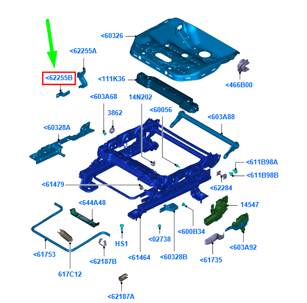 new ford kuga mk1 c394 front seat base trim panel bracket rhd 1318570 original