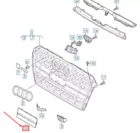 NEW AUDI A5 S5 SPORTBACK 8W6 FRONT LICENSE PLATE BRACKET 8W6807287DRP5