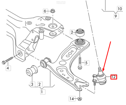 new vw golf cd1 front left lower control arm bush 5wa407365 5q0407365a original