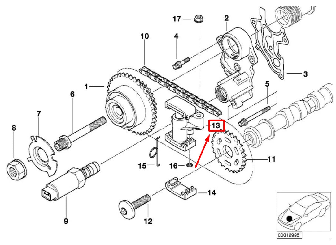 NEW BMW X5 E53 CAMSHAFT TIMING CHAIN TENSIONER 11311435027 1435027 ORIGINAL