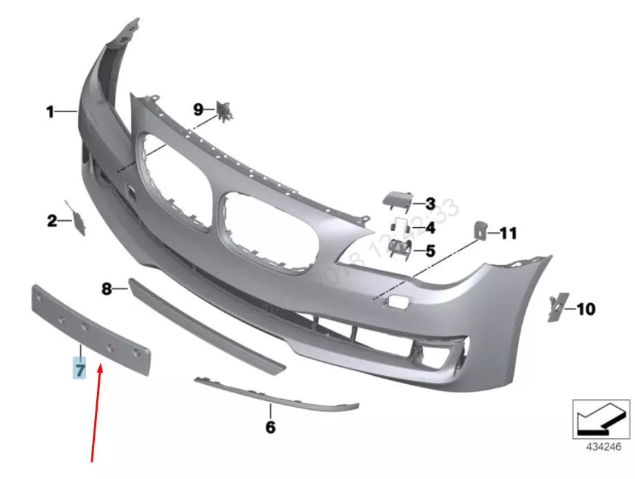 NEW BMW 7 F01 FRONT BUMPER LICENSE NUMBER PLATE 51117295274 7295274 2015