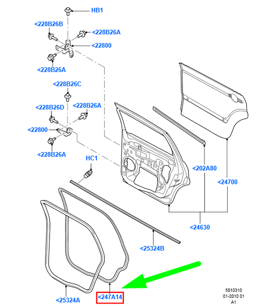 new ford galaxy mk2 rear right door weatherstrip 1491683 original