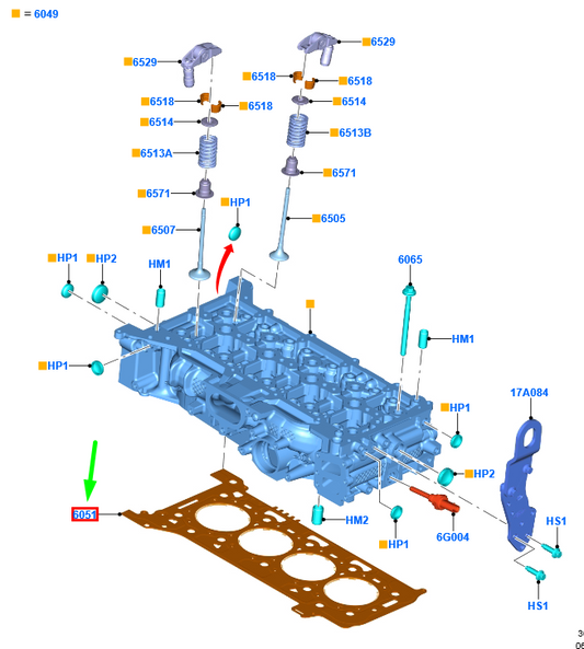 new ford mondeo mk5 cylinder head gasket hg9q-6051-ea 2213843 original