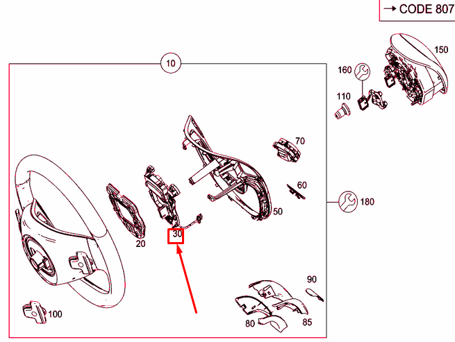 NEW MERCEDE BENZ S W222 STEERING WHEEL CONTACT PLATE A0994642117 ORIGINAL