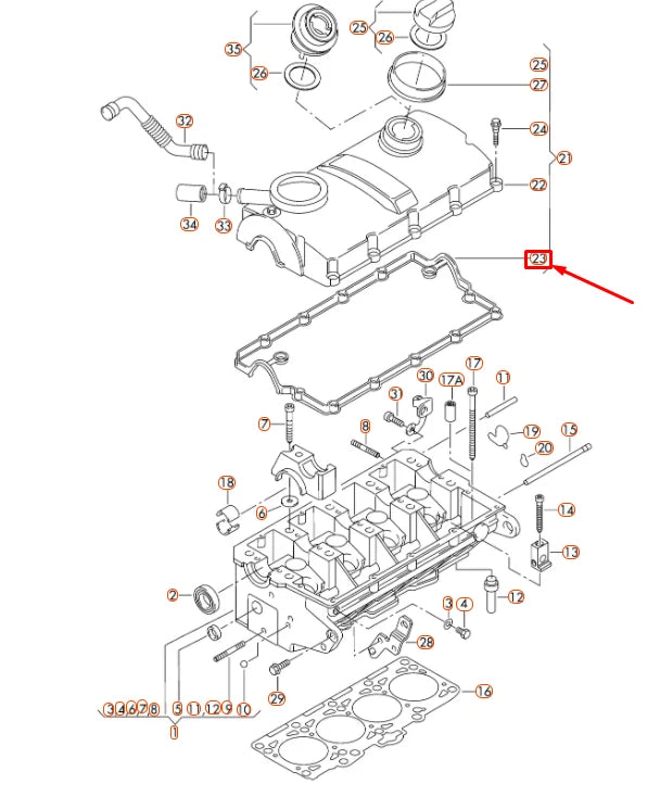 NEW AUDI A3 8P CYLINDER HEAD COVER GASKET SEAL 038103483D ORIGINAL