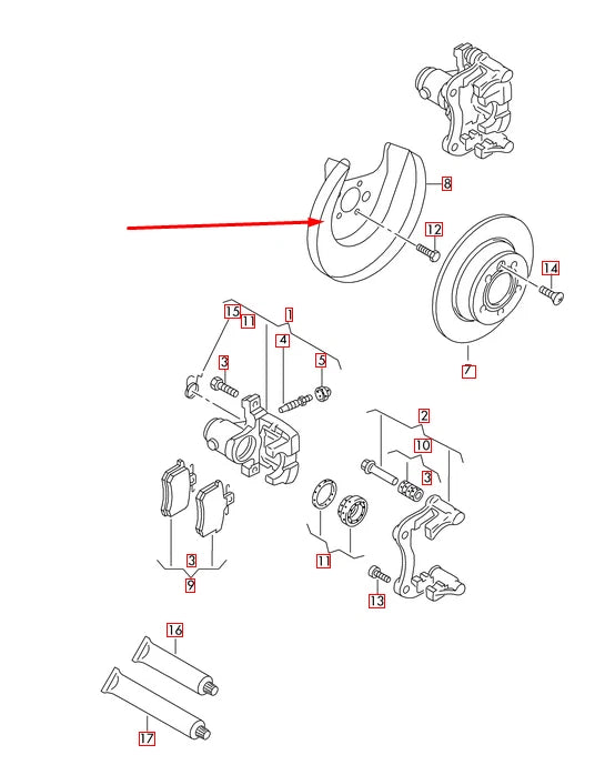 NEW AUDI A1 8X REAR RIGHT BRAKE DISC SPLASH PLATE 6R0615612A ORIGINAL