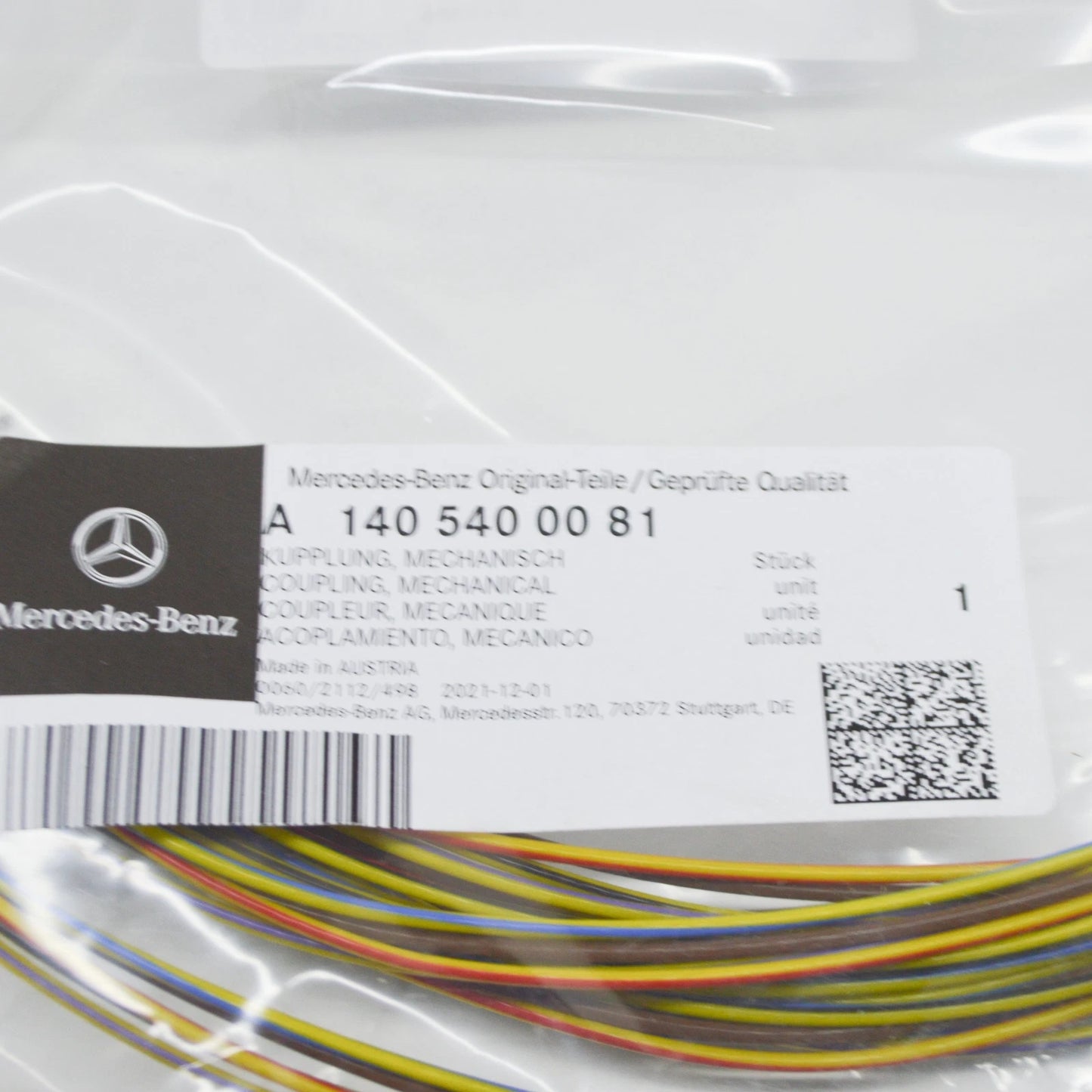 NEW MERCEDES-BENZ SL R129 AIR FLOW SENSOR PLUG SOCKET A1405400081 ORIGINAL