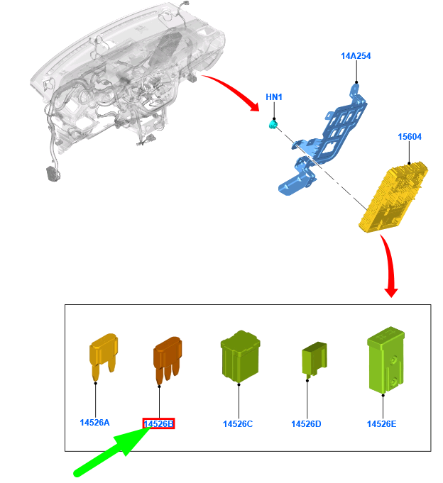 new ford fiesta mk7 circuit breaker 3 blade 32 volt 7.5 amp 5218989 original