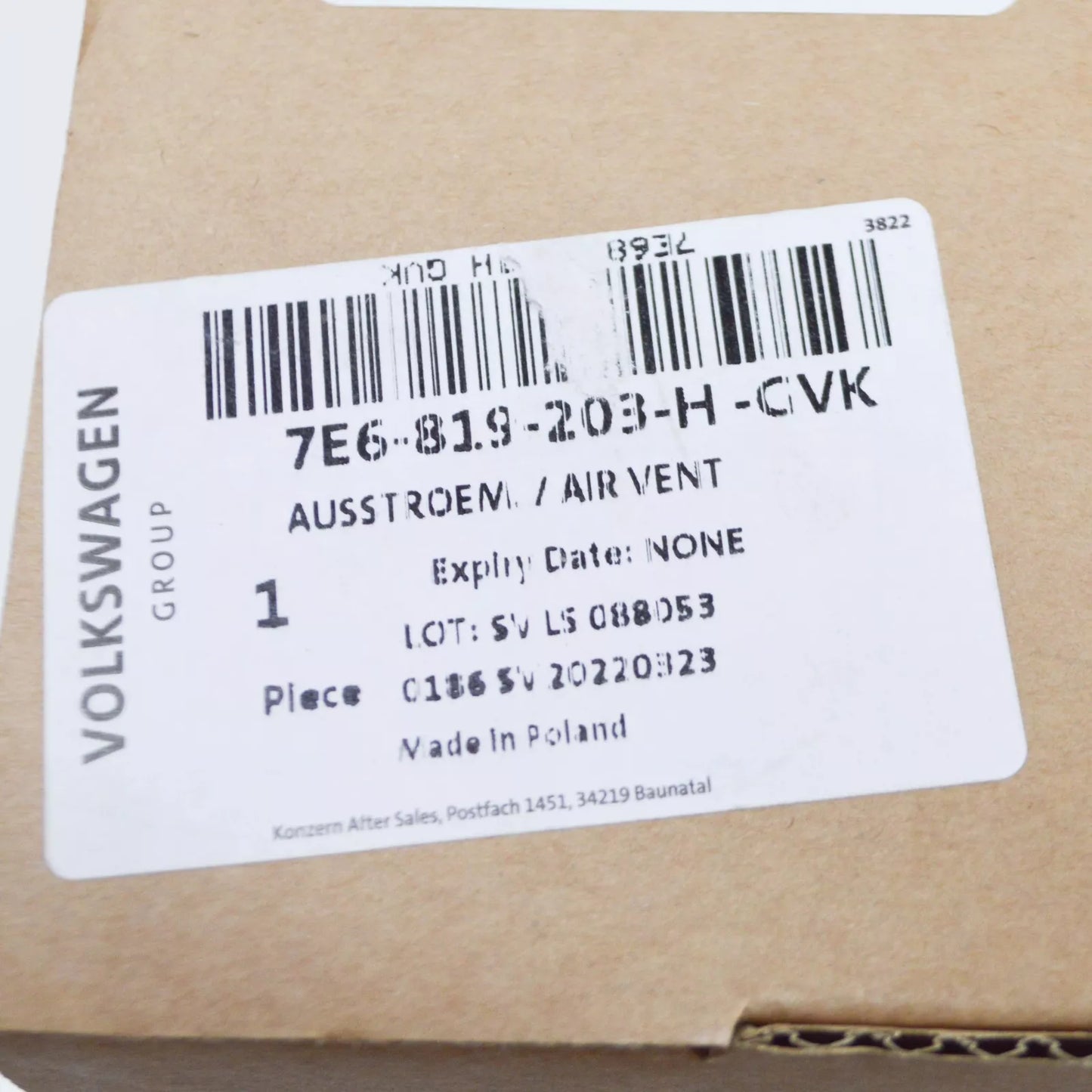 NEW VW TRANSPORTER T6 FRONT LEFT DASHBOARD AIR VENT RHD 7E6819203HGVK ORIGINAL