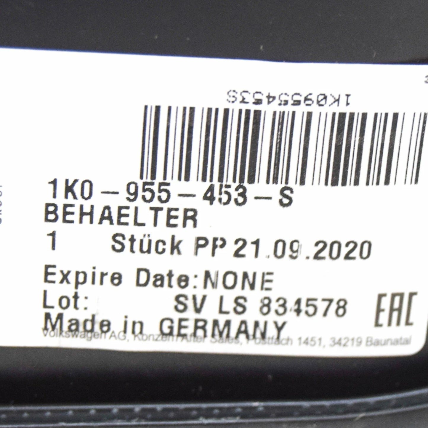 NEW AUDI A3 8P WINDSCREEN WASHER RESERVOIR 1K0955453S