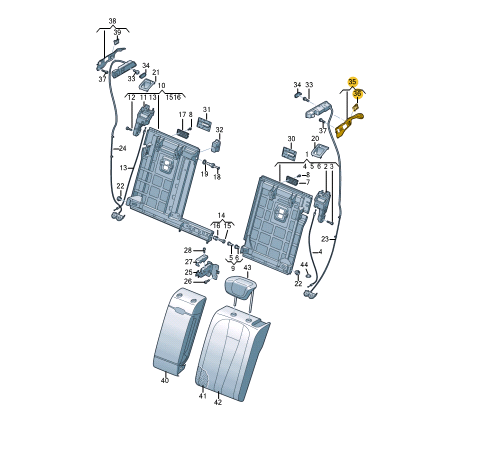 NEW AUDI E-TRON SPORTBACK GEA REAR LEFT BACKREST SPLIT BRACKET 4KE864227