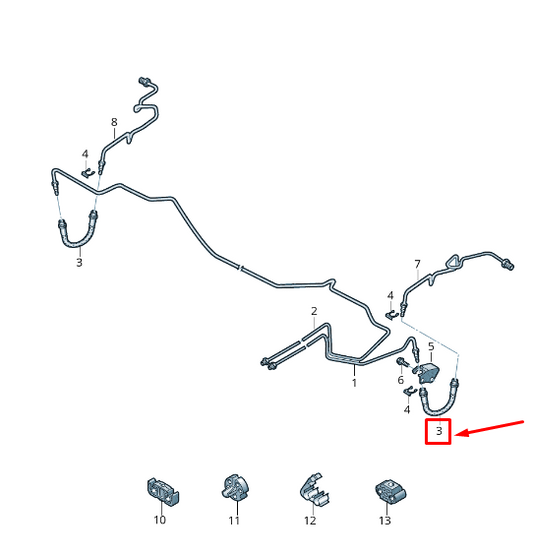new vw t-cross c1 rear brake hose 2q0611775 original