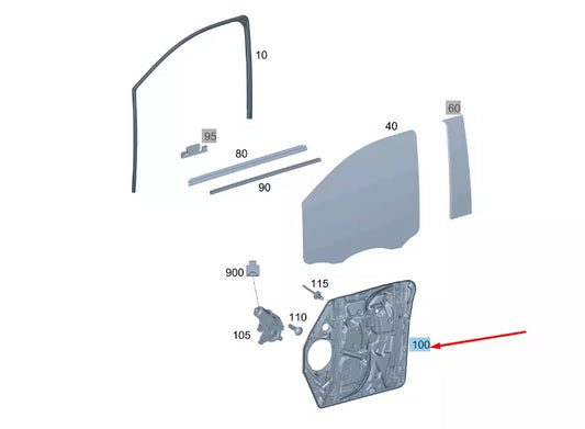 NEW MB VITO W447 FRONT RIGHT WINDOW REGULATOR BASIC CARRIER A4477204000