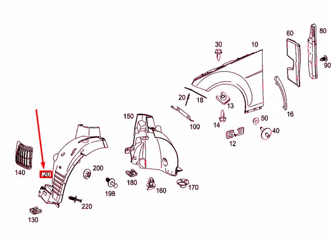 NEW MB C C204 AMG FRONT RIGHT FENDER WHEEL HOUSE COVERING A2046909030 ORIGINAL