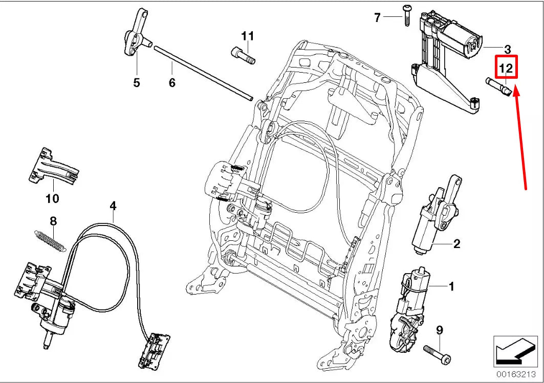 NEW BMW X6 E71 FRONT SEAT CYLINDER 7068057 52107068057 ORIGINAL