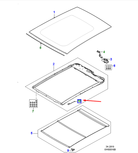 new jaguar f-pace x761 roof blind drive cable t4a38715 original